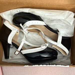 Elegant Black and White Women's Heels